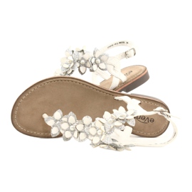 Evento Women's sandals with a pearl 20SD35-1811 white silver 3