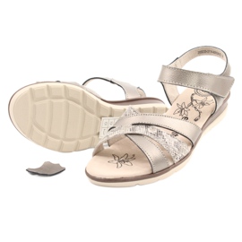 Evento Comfortable Leather Sandals 20SD20-2174 Bronze beige brown multicolored 2