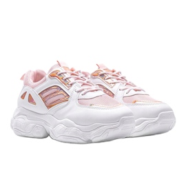 Pink and white sneakers on a thick Annette sole multicolored 1