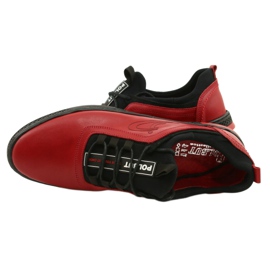 Polbut Red men's leather casual shoes K24 with black underside 4
