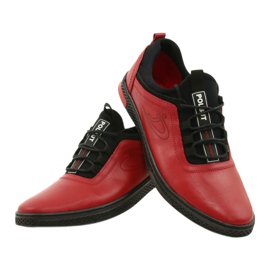 Polbut Red men's leather casual shoes K24 with black underside 2 Polbut Red men's leather casual shoes K24 with black underside 2