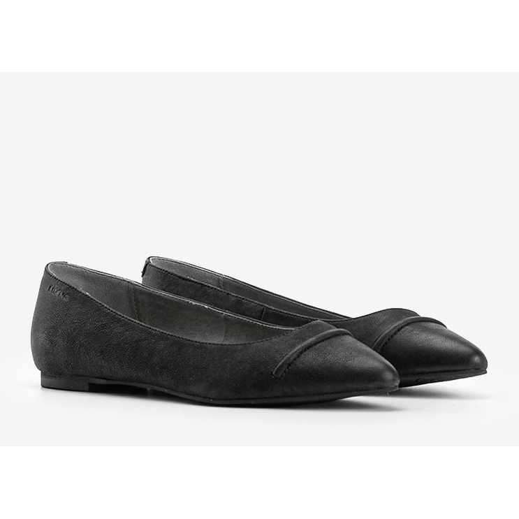Black leather Gia ballerinas 1