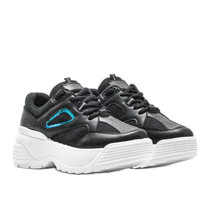 Black sneakers with a thick Jaida sole 1