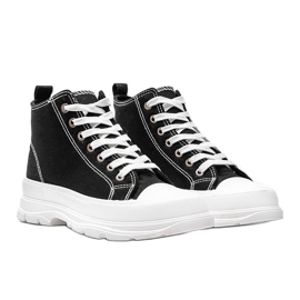 Black high sneakers on a thick white Evelin sole 1 Black high sneakers on a thick white Evelin sole 1