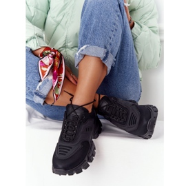Women's Black Sneakers On Large Sole Black New York 1