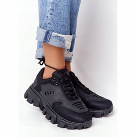 Women's Black Sneakers On Large Sole Black New York 2