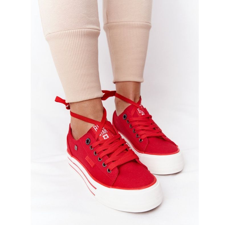 Women's sneakers On the Big Star HH274053 Red platform 1