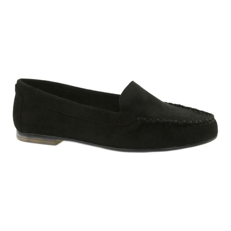 Sergio Leone Women's black suede loafers MK722 1
