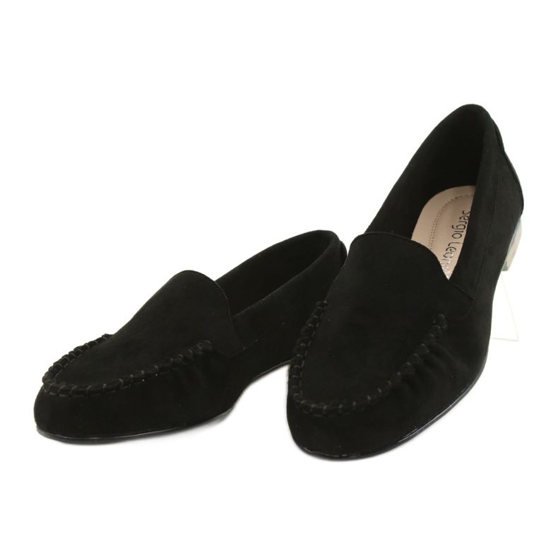 Sergio Leone Women's black suede loafers MK722 2 Sergio Leone Women's black suede loafers MK722 2