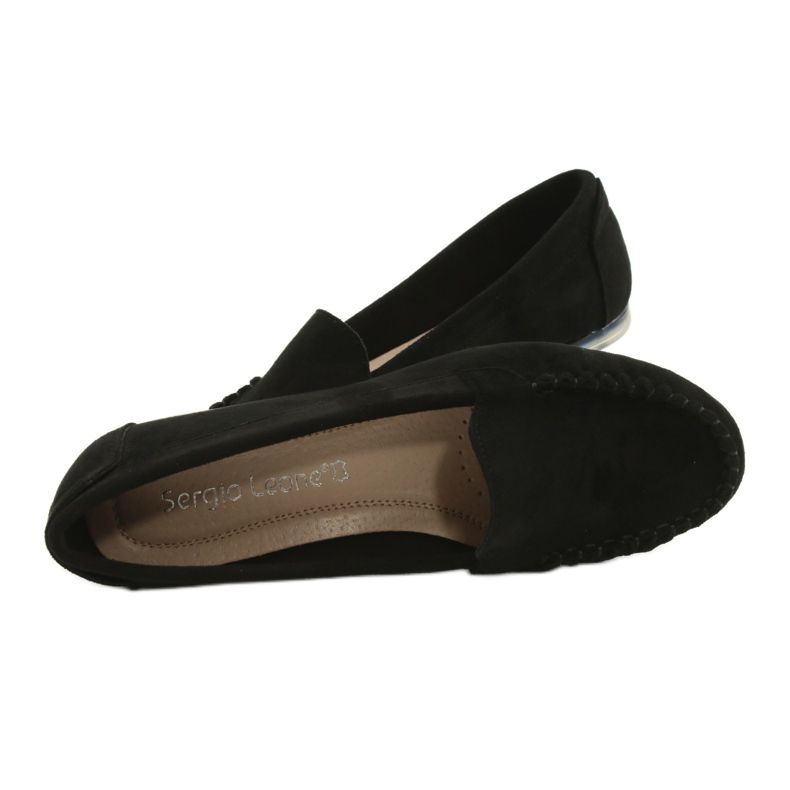 Sergio Leone Women's black suede loafers MK722 5