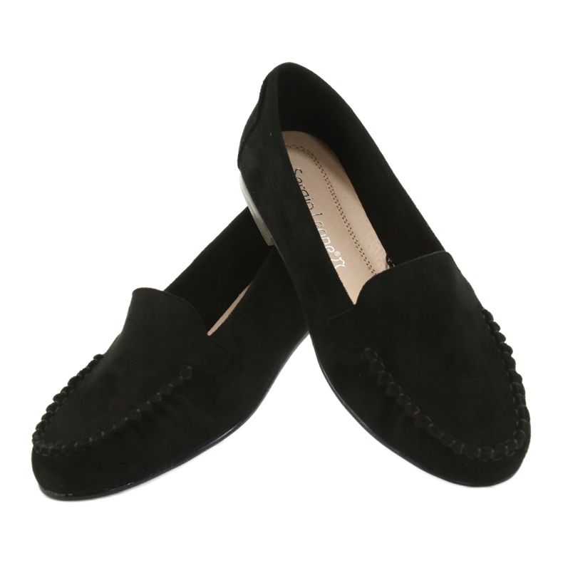 Sergio Leone Women's black suede loafers MK722 4