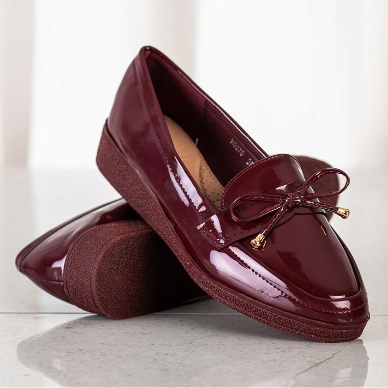 SHELOVET Lacquered Loafers On The Platform 2