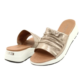 Caprice Comfortable Women's Slippers Taupe Metallic 9-27203-26 341 brown golden 3