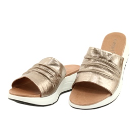 Caprice Comfortable Women's Slippers Taupe Metallic 9-27203-26 341 brown golden 2 Caprice Comfortable Women's Slippers Taupe Metallic 9-27203-26 341 brown golden 2