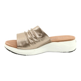 Caprice Comfortable Women's Slippers Taupe Metallic 9-27203-26 341 brown golden 1