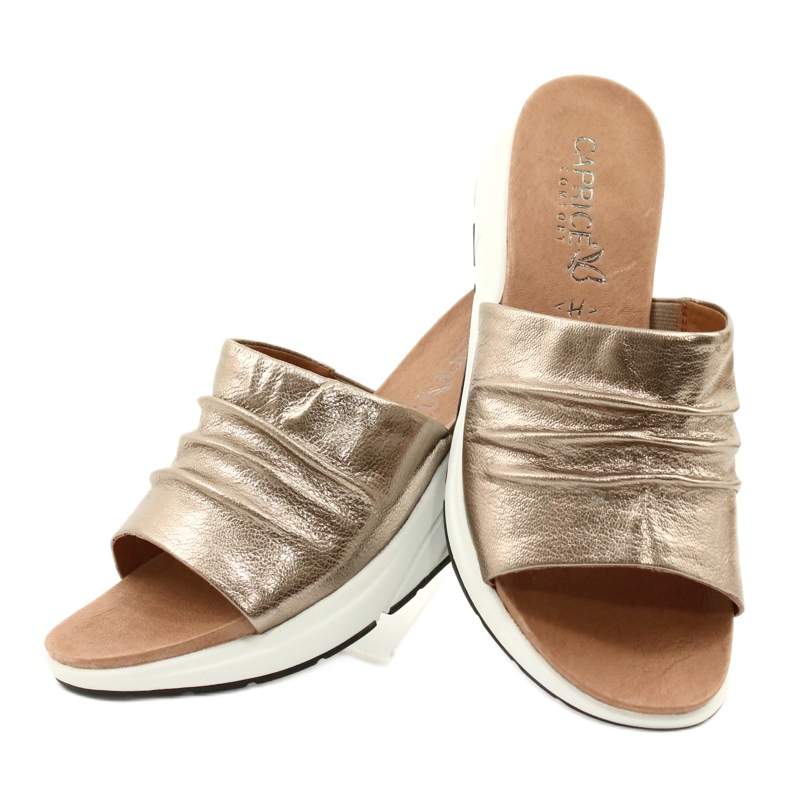Caprice Comfortable Women's Slippers Taupe Metallic 9-27203-26 341 brown golden 4 Caprice Comfortable Women's Slippers Taupe Metallic 9-27203-26 341 brown golden 4