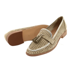 Sergio Leone Openwork Suede Moccasins MK735 Beige 2