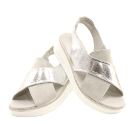 Comfortable sandals on the Sergio Leone SK029 platform silver grey 5
