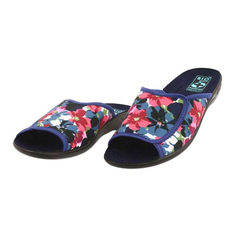 Women's slippers with flowers Adanex 23000 red navy blue pink green 1