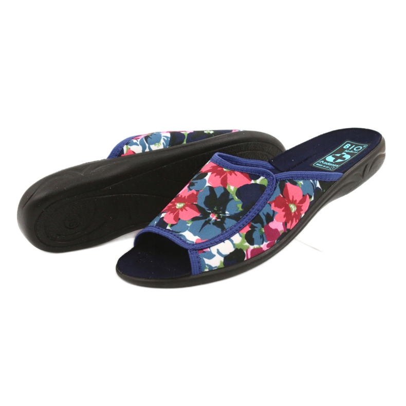 Women's slippers with flowers Adanex 23000 red navy blue pink green 2
