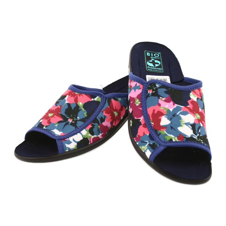 Women's slippers with flowers Adanex 23000 red navy blue pink green 3
