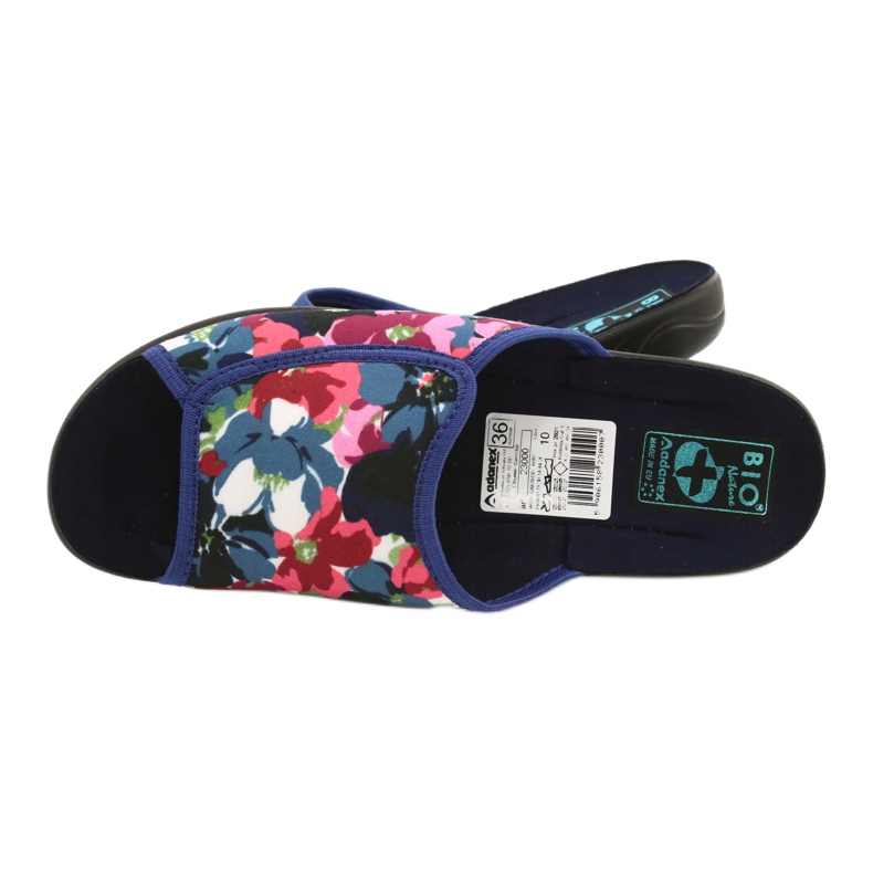 Women's slippers with flowers Adanex 23000 red navy blue pink green 4
