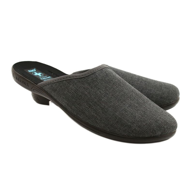 Gray men's slippers Adanex 24623 grey 3