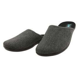 Gray men's slippers Adanex 24623 grey 1