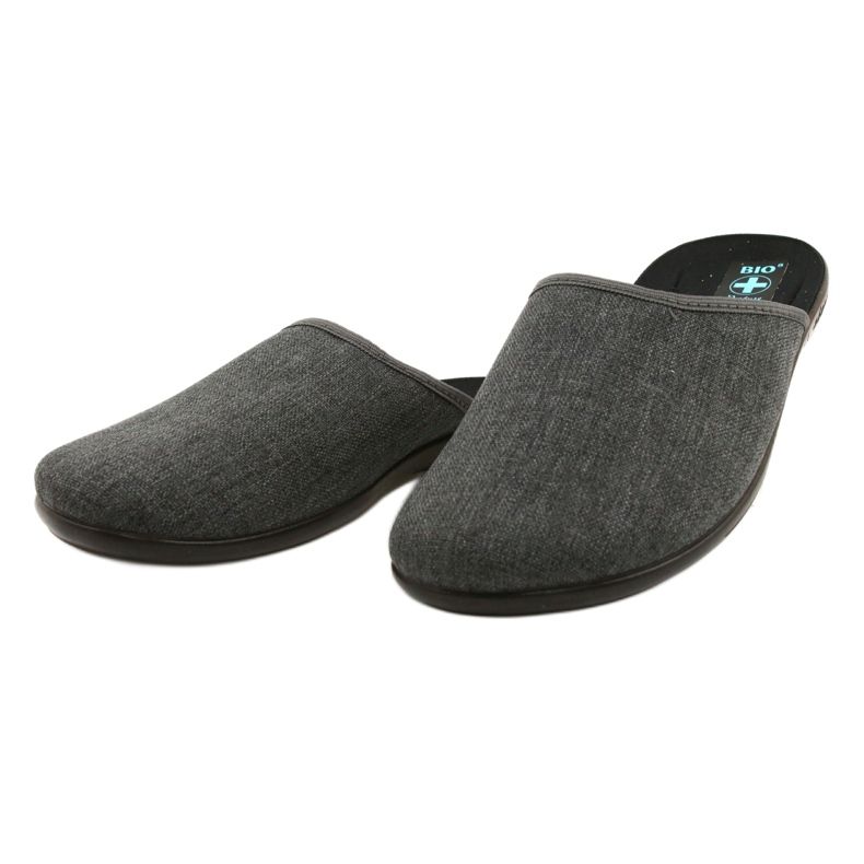 Gray men's slippers Adanex 24623 grey 1