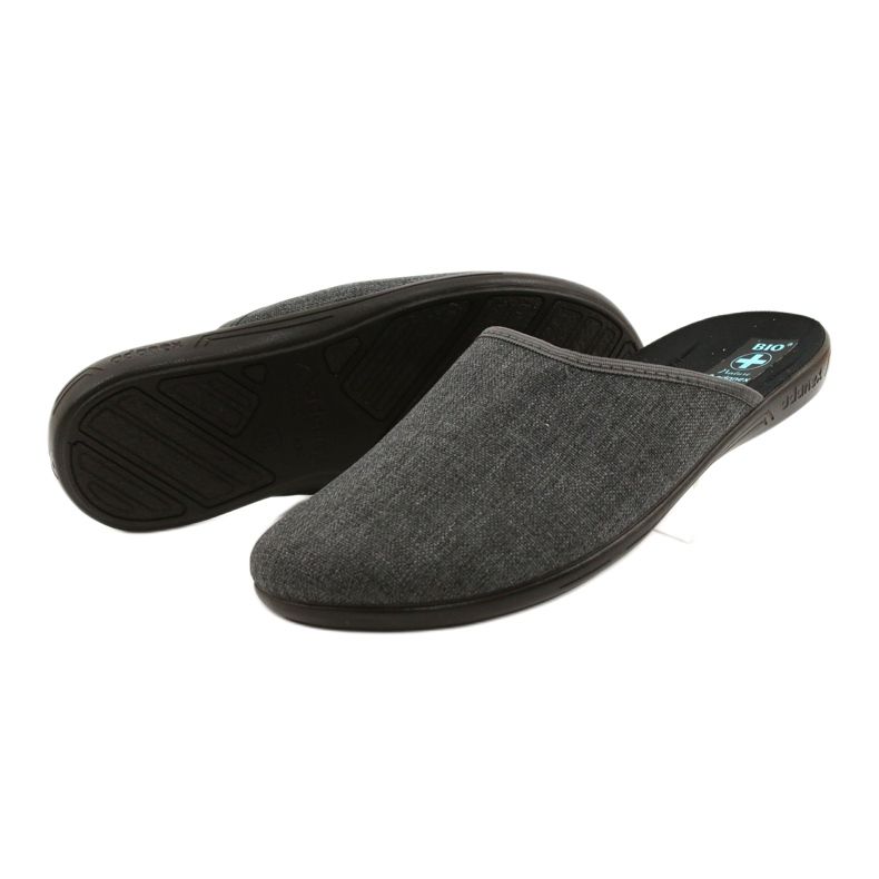 Gray men's slippers Adanex 24623 grey 2