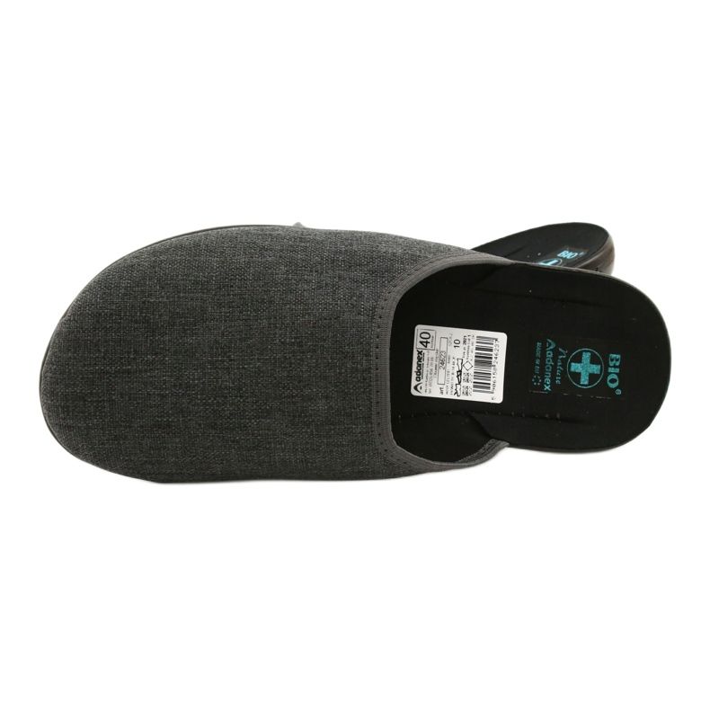 Gray men's slippers Adanex 24623 grey 4