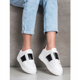 SHELOVET Sneakers With Eco Leather On The Platform white 1