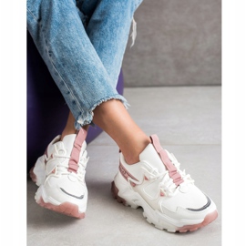 SHELOVET Sneakers With Pink Inserts white 1