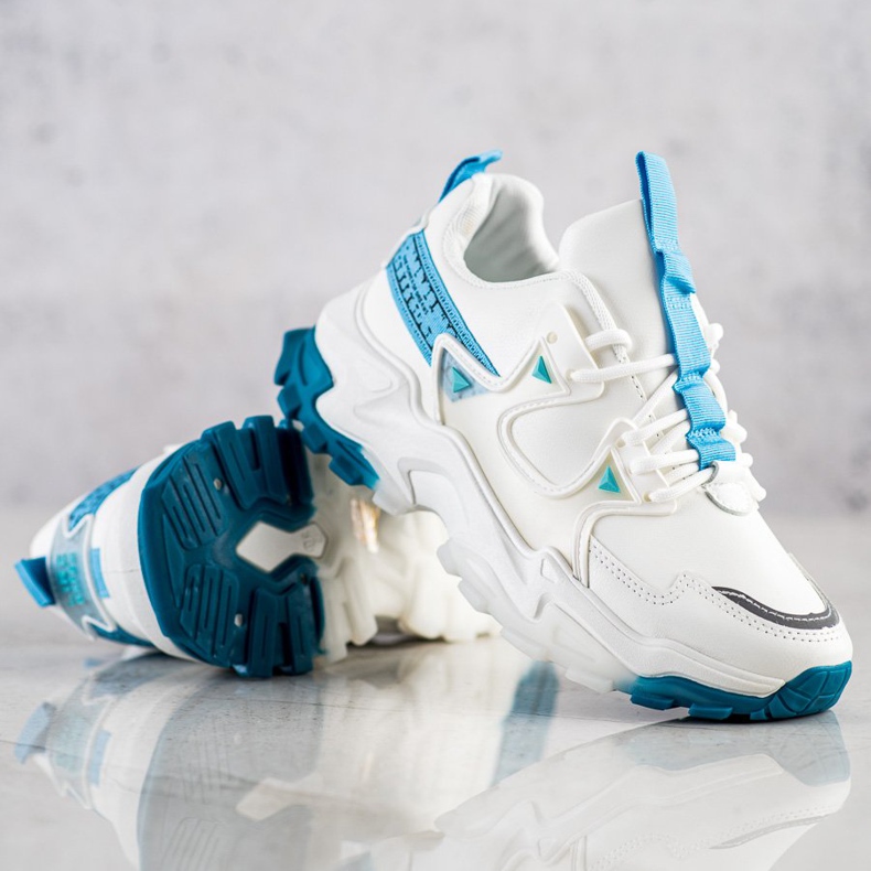 SHELOVET Sneakers With Blue Fashion Inserts white 1
