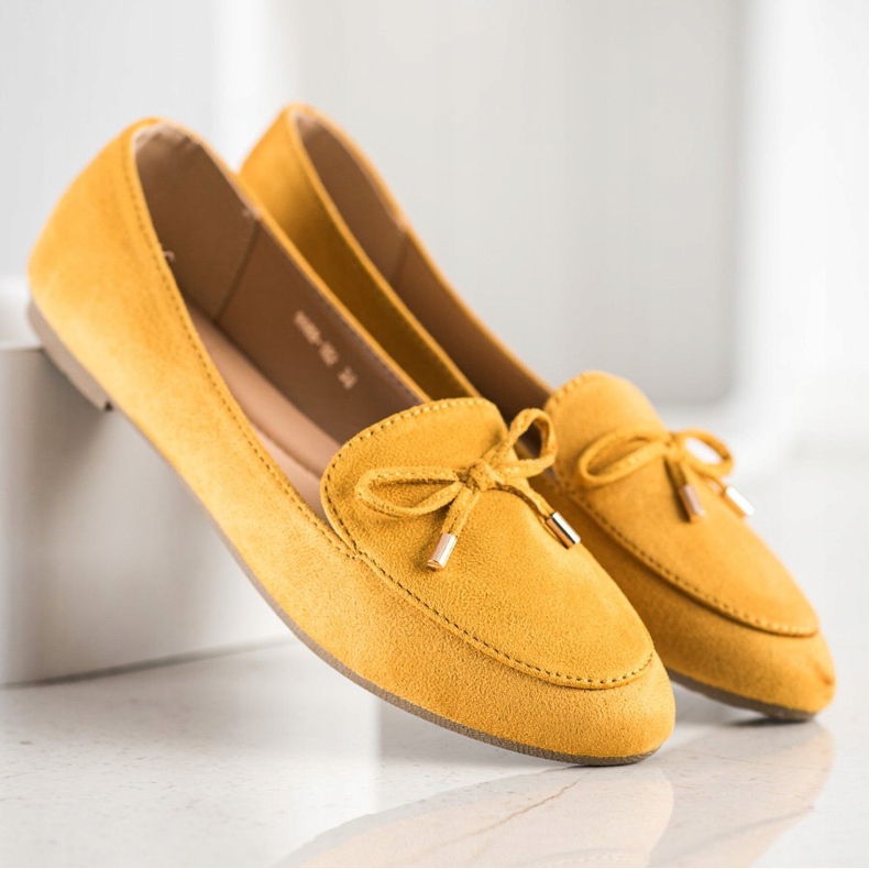 Abloom Suede Lords With A Bow yellow 1