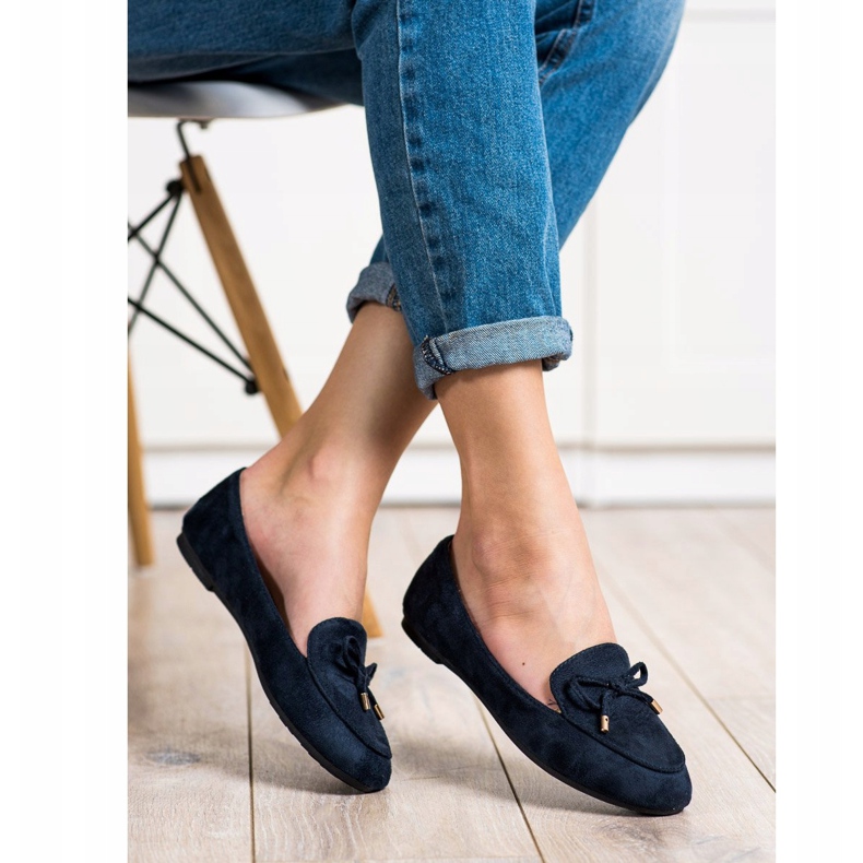 Abloom Suede Lords With A Bow blue 2