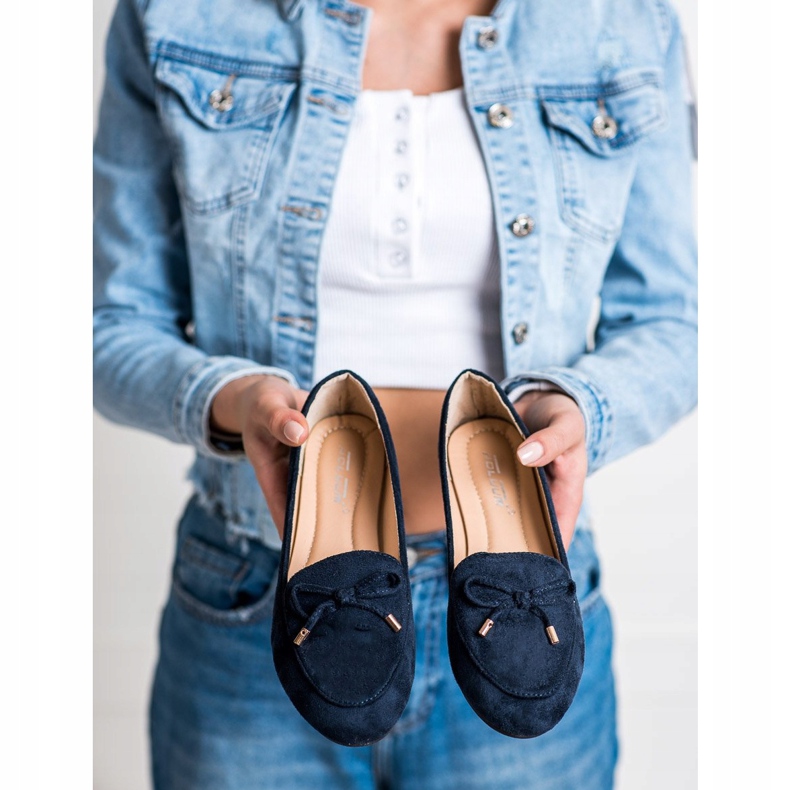 Abloom Suede Lords With A Bow blue 1