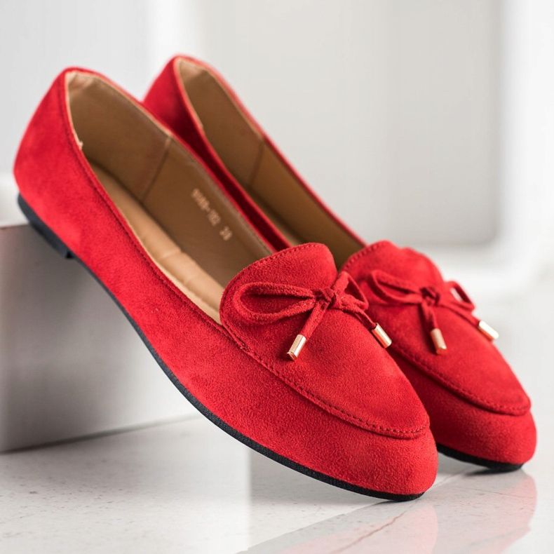 Abloom Suede Lords With A Bow red 1
