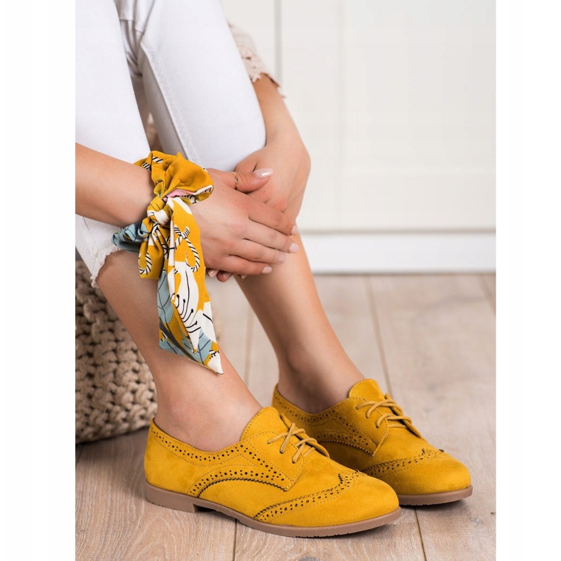 SHELOVET Openwork shoes for spring yellow 1