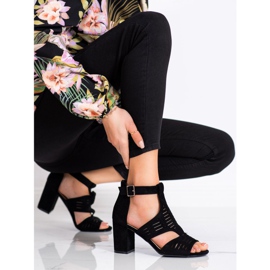 Sergio Leone's openwork sandals black 1