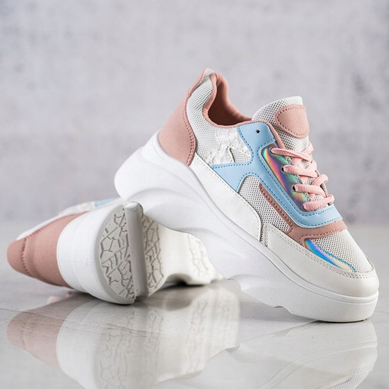 SHELOVET Colorful Sneakers On The Platform white multicolored 1