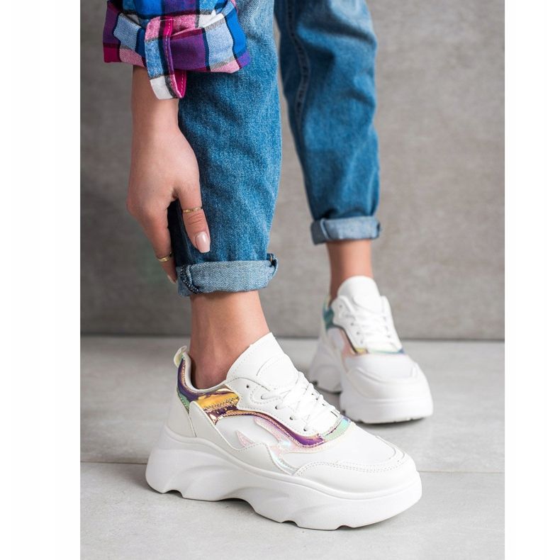 SHELOVET Fashionable Sneakers white multicolored 1