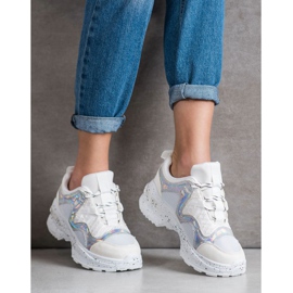 SHELOVET Sneakers With Holo Effect white multicolored 2
