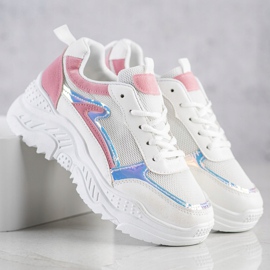 SHELOVET Sneakers With Pink Inserts white multicolored 1