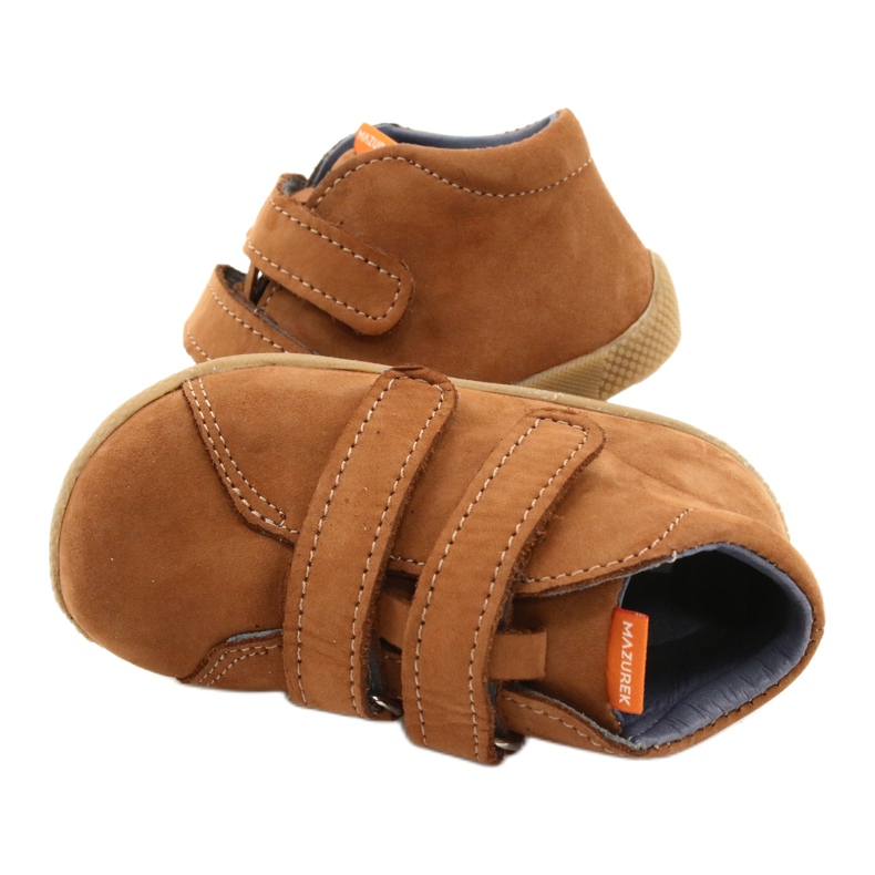 Mazurek Leather Velcro Shoes, Brown 264 4