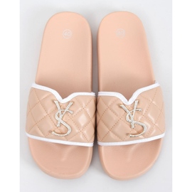Women's beige slippers BG77P Beige 1
