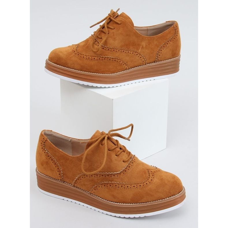 Women's laced loafers camel 8998-46 Camel brown multicolored 1