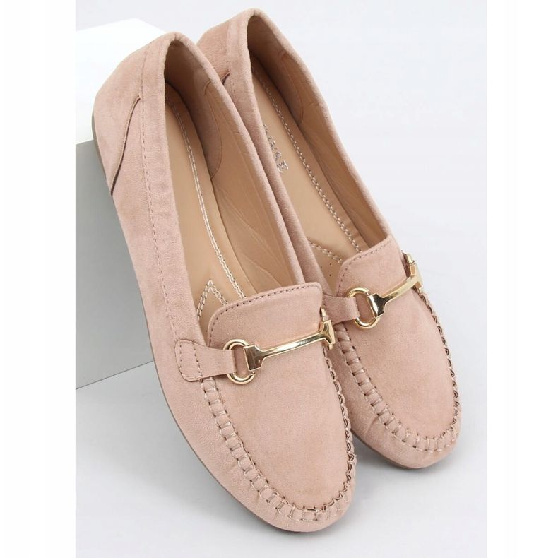 Ladies' beige loafers 0F219 Beige 1