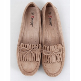 Women's loafers dark beige GS11P Khaki 1