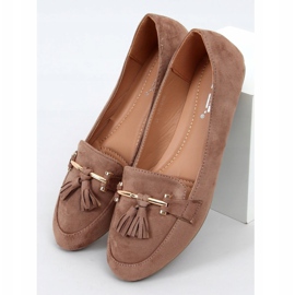 Women's beige loafers 9988-159 Khaki 1